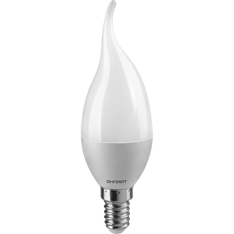 Лампа светодиодная 61 963 OLL-FC37-10-230-4K-E14-FR 10Вт свеча на ветру 4000К бел. E14 750лм 220-240В ОНЛАЙТ 61963