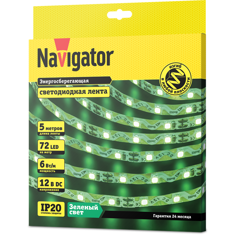 Лента светодиодная 14 474 NLS-2835GST72-6-IP20-12V (уп.5м) NAVIGATOR 14474