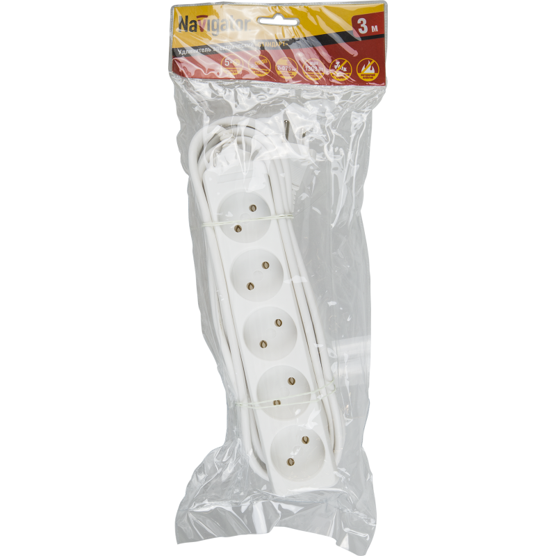 Удлинитель 71 553 5х3м NPE-S-05-300-X-2х0.75 без заземл. Navigator 71553