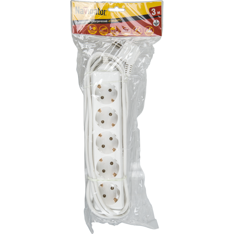 Удлинитель 71 555 5х3м NPE-S-05-300-E-3х0.75 с заземл. Navigator 71555