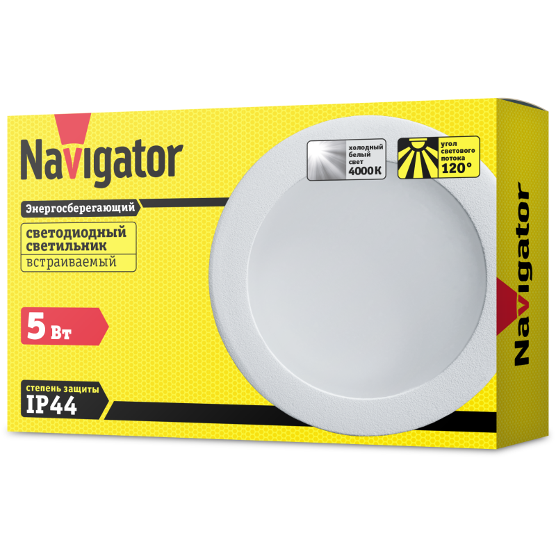 Светильник 71 274 NDL-RP4-5W-840-WH-LED 5Вт 4000К IP44 бел. Navigator 71274