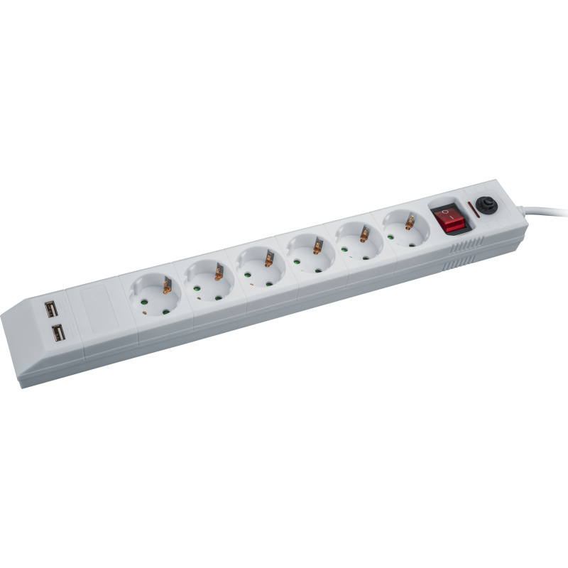 Удлинитель с сетевым фильтром 6х1.8м с заземл. 16А IP20 71 864 NSP-USB-06-180-ESC-3х1 Navigator 71864