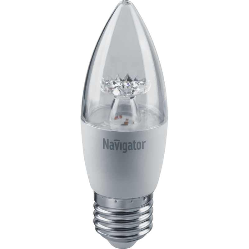 Лампа светодиодная 71 851 NLL-C37-7-230-4K-E27-CL 7Вт свеча 4000К бел. E27 525лм 230В Navigator 71851