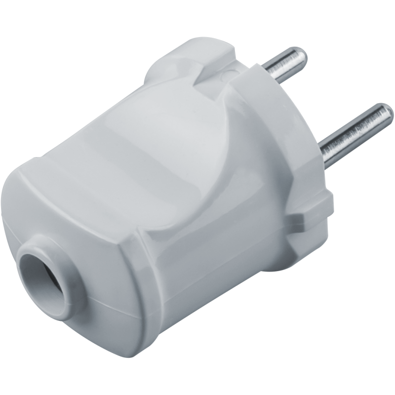 Вилка 61 358 NCA-PL01-6A-X-WH прямая без заземл. бел. Navigator 61358