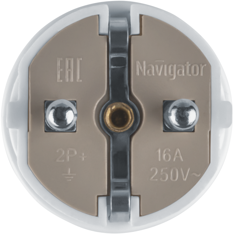 Вилка 61 359 NCA-PL02-16A-E-WH прямая с заземл. бел. Navigator 61359