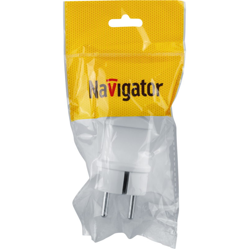 Вилка 61 359 NCA-PL02-16A-E-WH прямая с заземл. бел. Navigator 61359