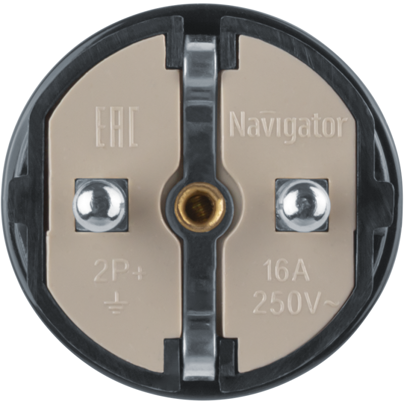 Вилка 61 360 NCA-PL02-16A-E-BL прямая с заземл. черн. Navigator 61360