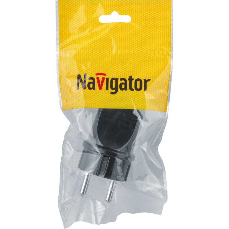 Вилка 61 360 NCA-PL02-16A-E-BL прямая с заземл. черн. Navigator 61360