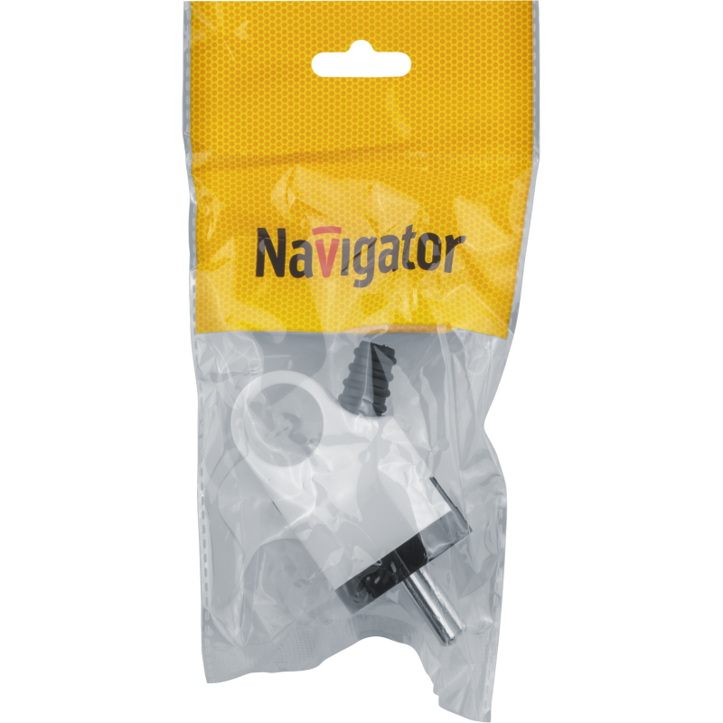 Вилка 61 361 NCA-PL03-16A-E-WH угловая с заземл. бел. Navigator 61361