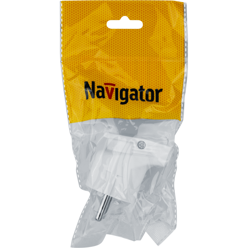 Вилка 61 362 NCA-PL04-16A-E-WH угловая с заземл. бел. Navigator 61362