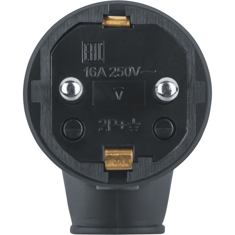 Вилка 61 367 NCA-PLR01-16A-E-IP44-BL угловая с заземл. каучук черн. Navigator 61367