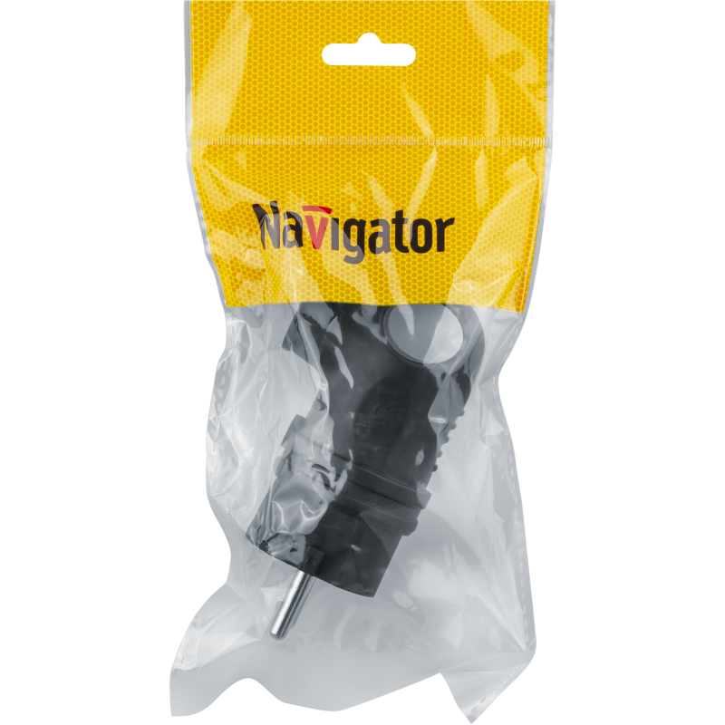 Вилка 61 367 NCA-PLR01-16A-E-IP44-BL угловая с заземл. каучук черн. Navigator 61367