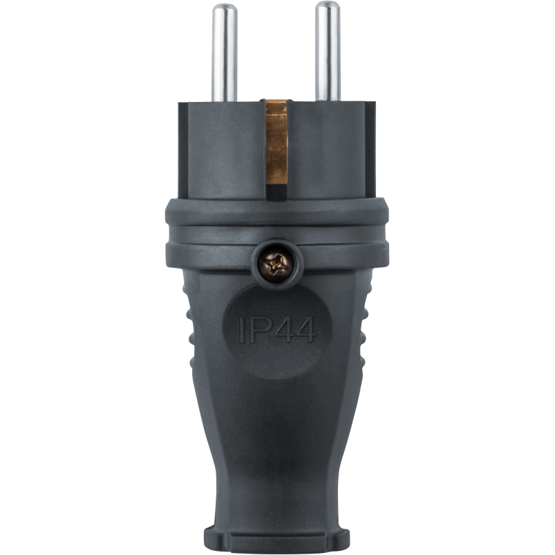 Вилка 61 368 NCA-PLR02-16A-E-IP44-BL прямая с заземл. каучук черн. Navigator 61368