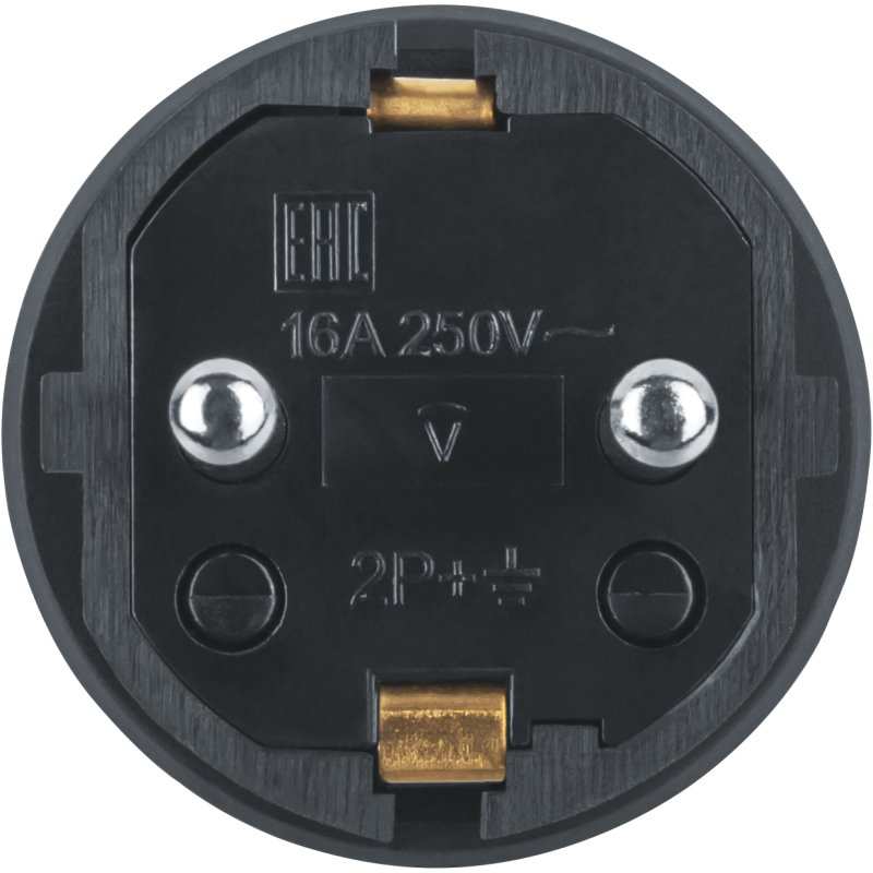 Вилка 61 368 NCA-PLR02-16A-E-IP44-BL прямая с заземл. каучук черн. Navigator 61368