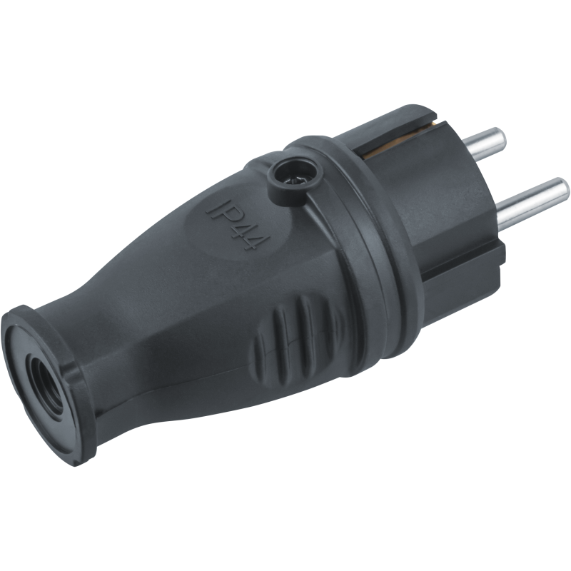 Вилка 61 368 NCA-PLR02-16A-E-IP44-BL прямая с заземл. каучук черн. Navigator 61368