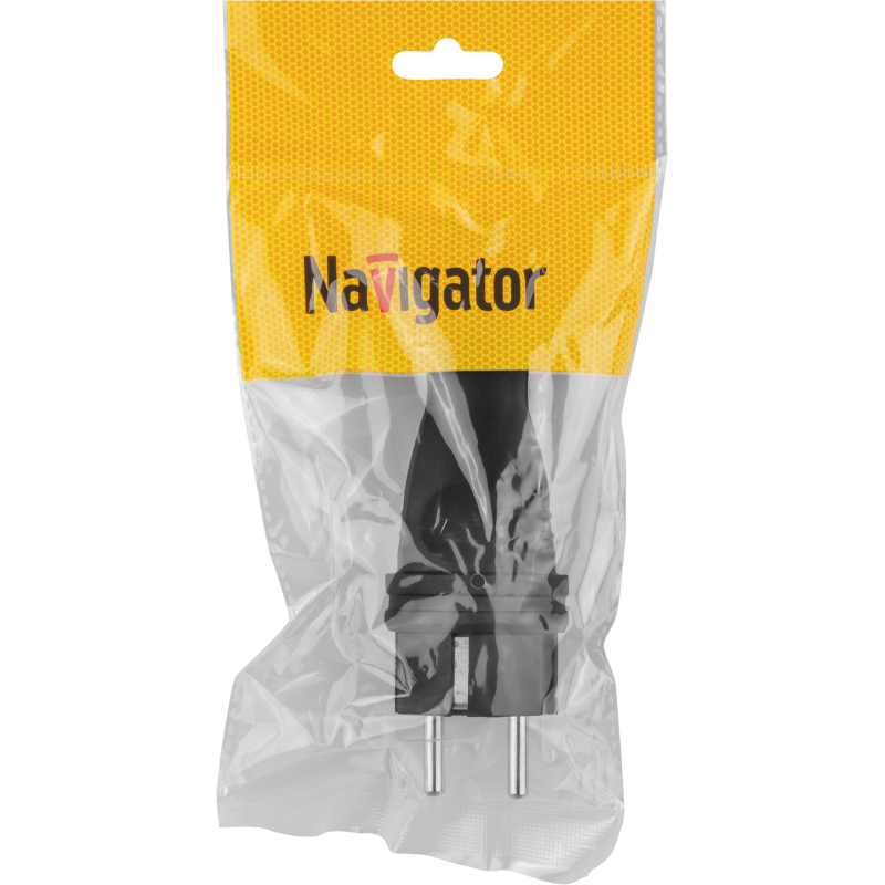 Вилка 61 368 NCA-PLR02-16A-E-IP44-BL прямая с заземл. каучук черн. Navigator 61368