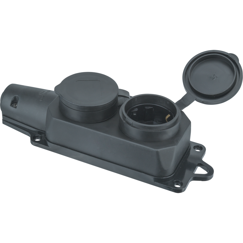 Колодка 61 371 NCA-BLR2-02-16A-E-IP44-BL 2м с заземл. каучук черн. Navigator 61371