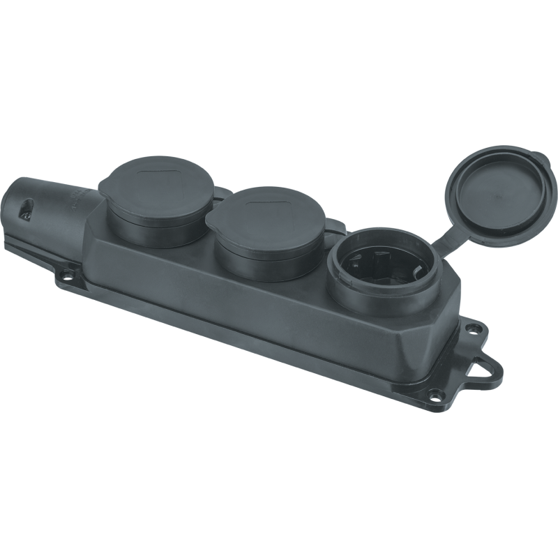 Колодка 61 372 NCA-BLR2-03-16A-E-IP44-BL 3м с заземл. каучук черн. Navigator 61372