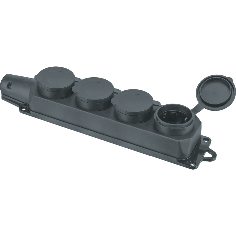 Колодка 61 373 NCA-BLR2-04-16A-E-IP44-BL 4м с заземл. каучук черн. Navigator 61373