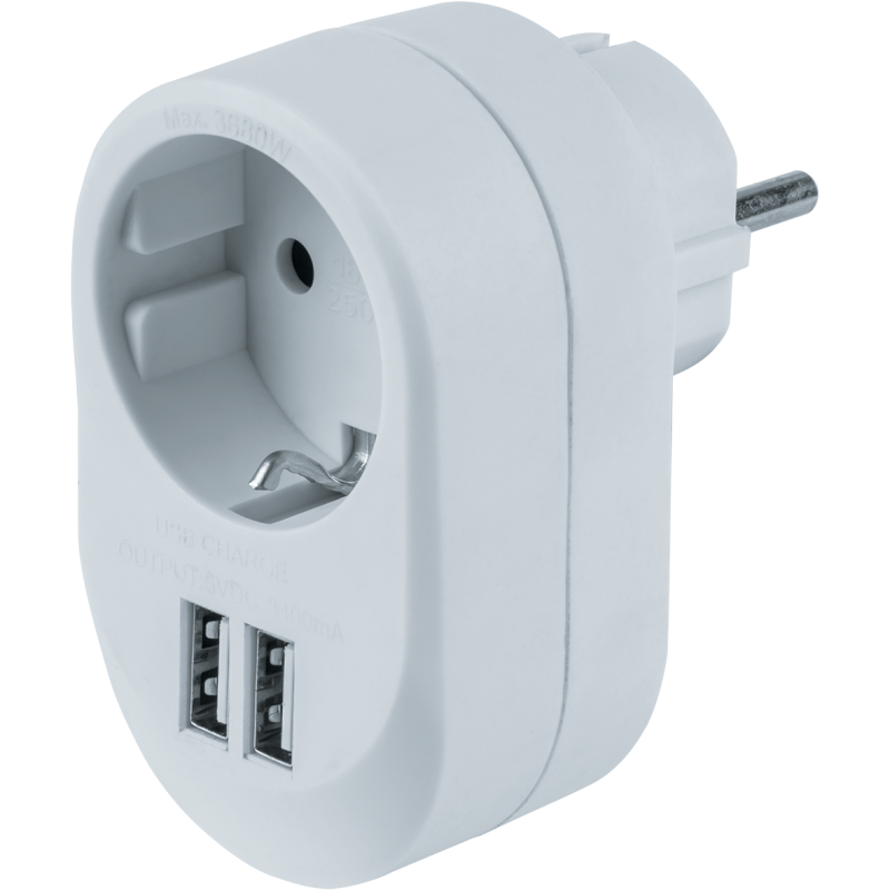 Адаптер 61 454 NAD-USB01-1E-C-WH с/з 1 гн. USB3.4A Navigator 61454