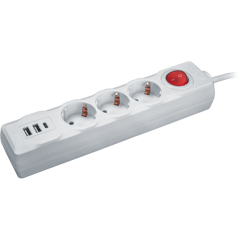 Удлинитель 61 455 NPE-USB01-03-180-ESC-3х1 1.8м USB2.1A Navigator 61455