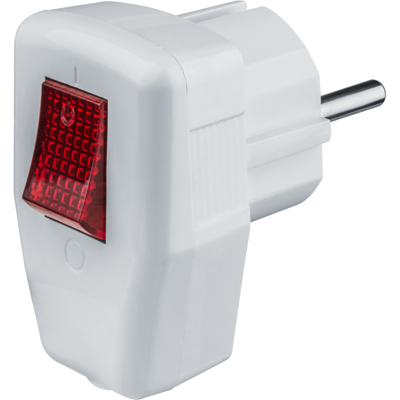 Вилка 61 364 NCA-PL05-16A-ESC-WH угловая с заземл. с выкл. бел. Navigator 61364