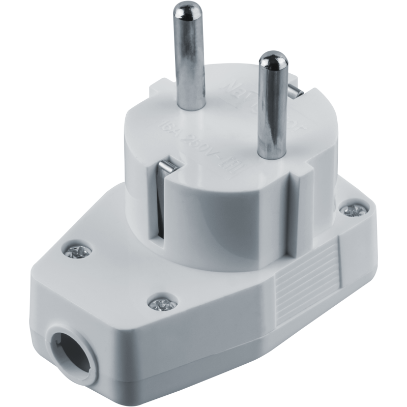 Вилка 61 364 NCA-PL05-16A-ESC-WH угловая с заземл. с выкл. бел. Navigator 61364