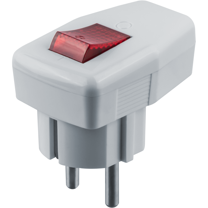 Вилка 61 364 NCA-PL05-16A-ESC-WH угловая с заземл. с выкл. бел. Navigator 61364