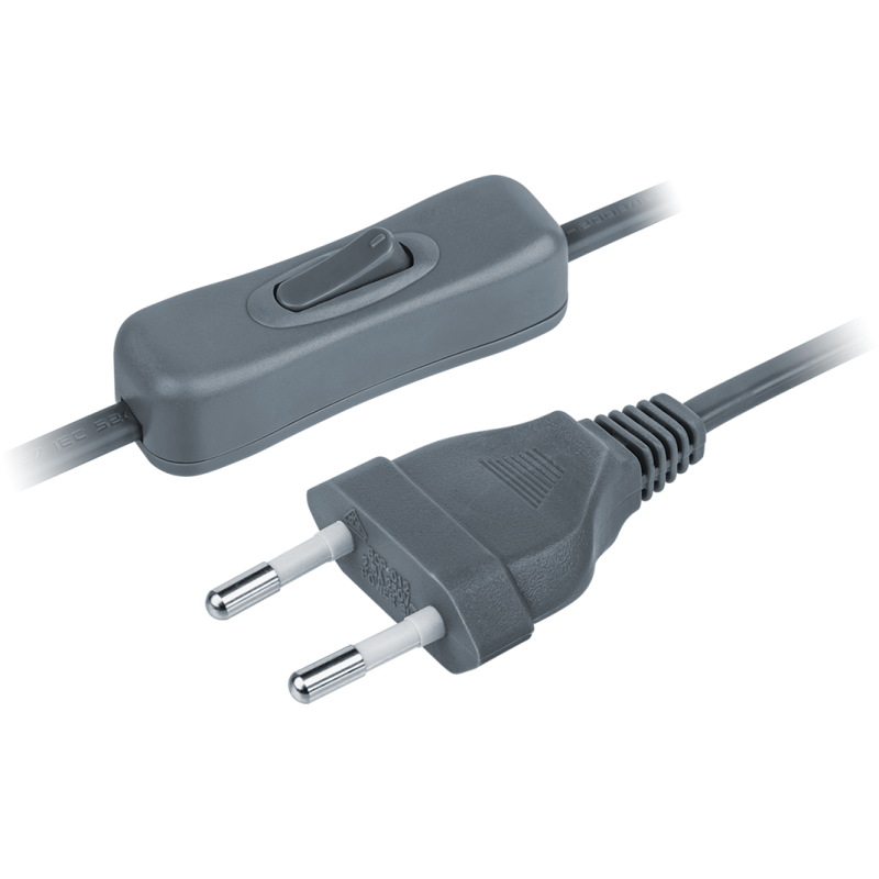 Шнур 61 722 NPS-FS-170-2х0.5-GR 1.7м с выкл. сер. Navigator 61722