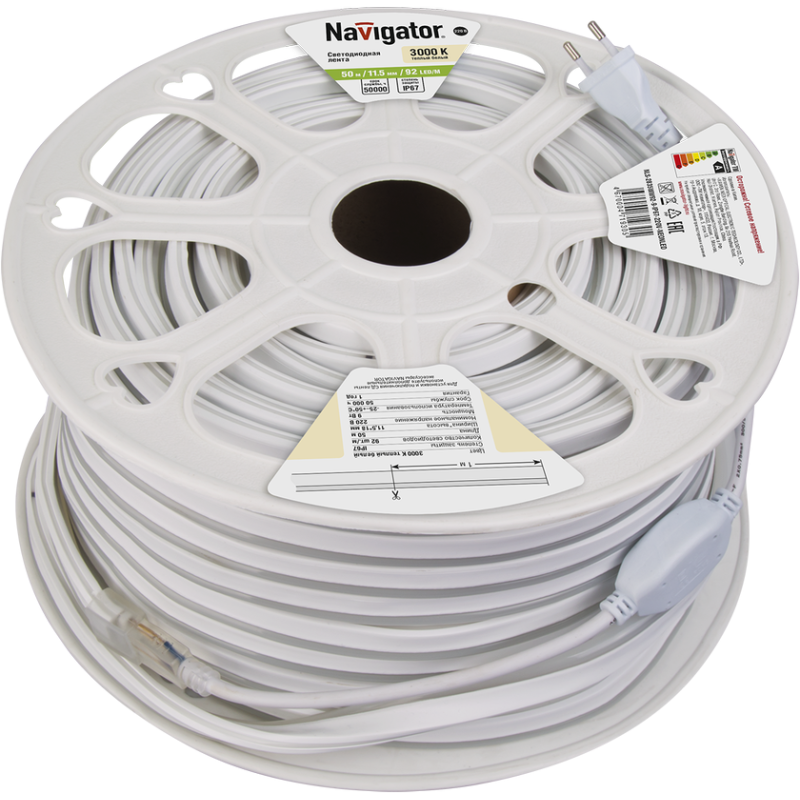 Лента светодиодная 71 930 NLS-2835WW92-9-IP67-220V-NEONLED 9Вт/м (уп.20м) Navigator 71930