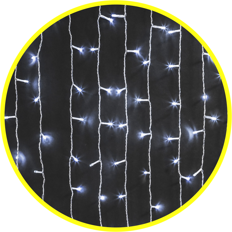 Гирлянда светодиодная занавес, растяжка, постоянное свечение, свет белый, 1,5х1,5 м.