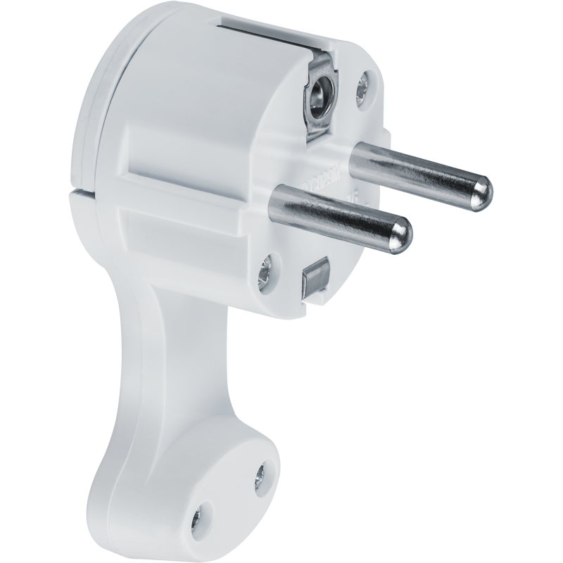 Вилка плоская 61 365 NCA-PL06-16A-E-WH с заземл. бел. Navigator 61365