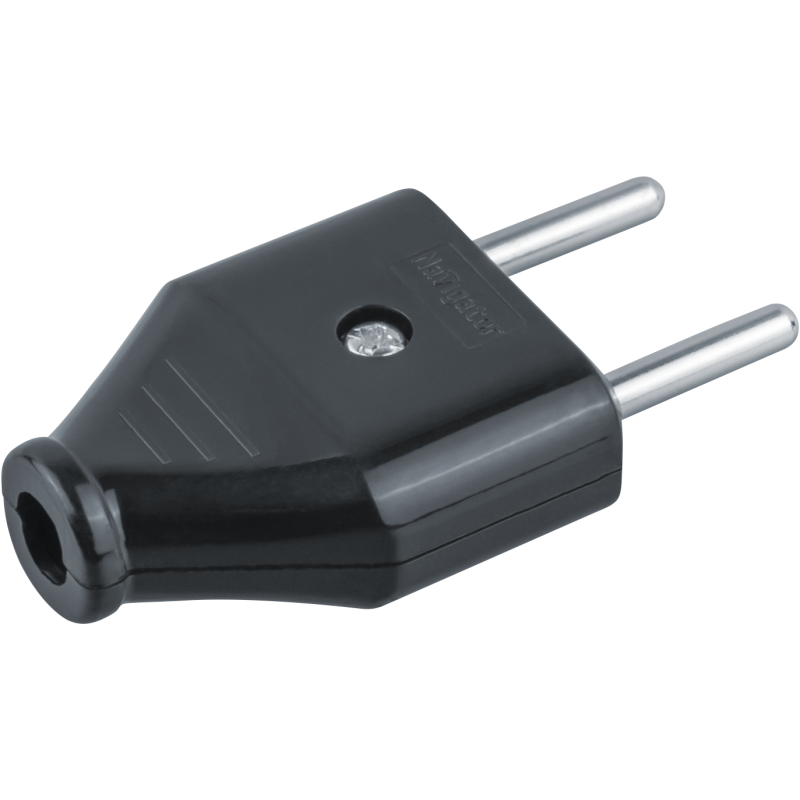 Вилка 61 714 NCA-PL07-6A-X-BL прямая без заземл. черн. Navigator 61714