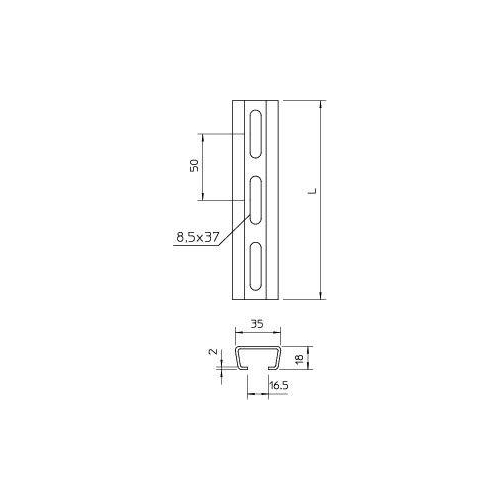 Рейка профильная 35х18 L2000 2063 L 2M VA (дл.2м) OBO 1112709