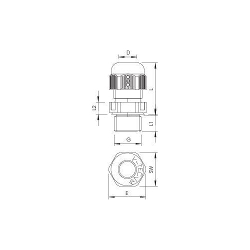 Ввод кабельный Dкаб. 36-48 (Dмонтаж. отв. 63) IP68 черн. V-TEC VM63 SW OBO 2022897