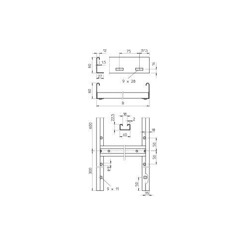 Лоток лестничный 200х60 L6000 сталь 1.5мм SLL 620 CPS 4FS 6000 FS оцинк. OBO 6010620