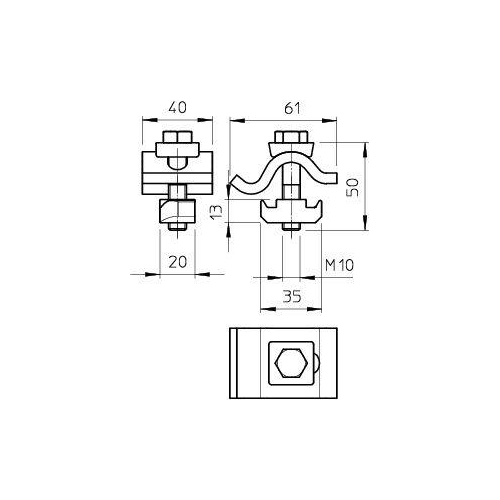 6355812 Крепежный уголок (компл. 2 шт) M10x50 TKH-L-25 FT (TKH-L-25 FT)