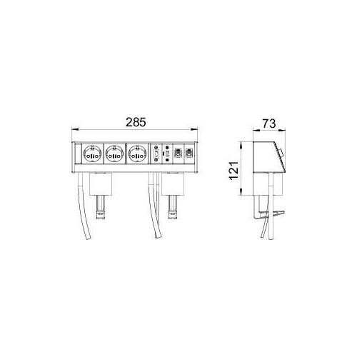 Укомплектованный настольный бокс DB (алюминий, серебристый) (DB-MH1B3 D3S2K)