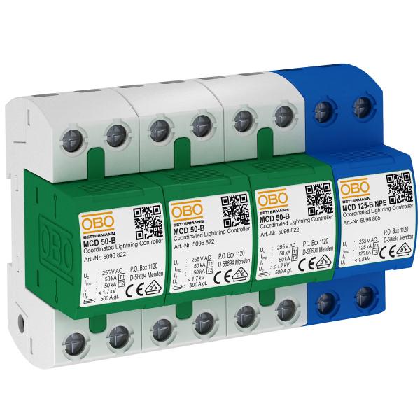 УЗИП для силовых сетей 3+NPE (Класс I), 255 В (MCD 50-B 3+1)