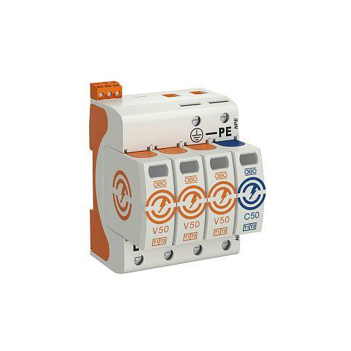 УЗИП для силовых сетей 3+NPE (Класс I+II), 280 В (V50-3+NPE+FS-280)