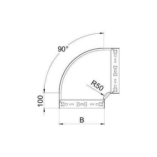 6041140 Угловая секция 90° 60x500 RBM 90 650 FS (RBM 90 650 FS)