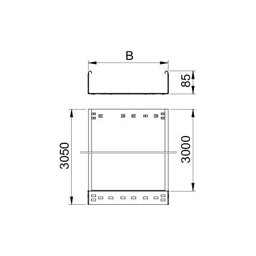 Кабельный листовой лоток неперфорированный 85x400x3050 горячий цинк (SKSMU 840 FT)