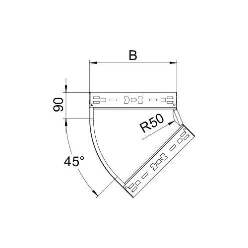Угловая секция 45° 60x400 (RBM 45 640 FS)