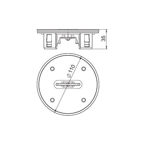 Тубус TUK2 для кассетной рамки (с выемкой для напольного покрытия) ?110 мм (TUK2 G4)