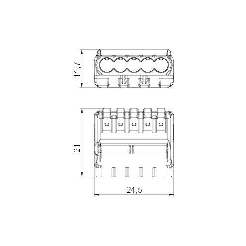 Клемма универсальная пружинная 5х2.5кв.мм 61 525 FL с зажимом прозр. (222-415) OBO 2054458