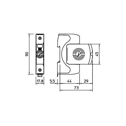 Устройство защиты от импульсных перенапряжений УЗИП для силовых сетей 1 полюс (класс II), 280 В (V20-1-280)