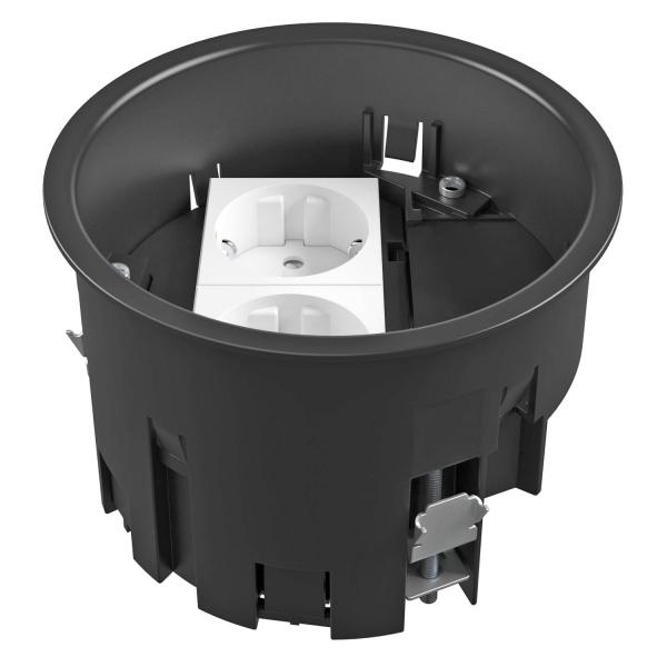 Монтажная коробка для лючка GES R2 120х85 мм (с розеткой VDE, полиамид) (7408832)
