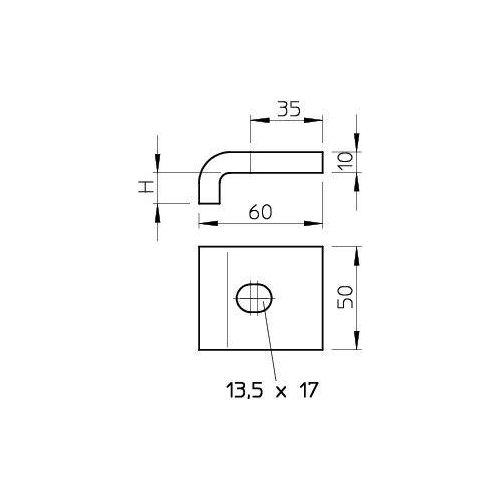Крепежный уголок (компл. 2 шт) горячий цинк (KWH 15 FT)