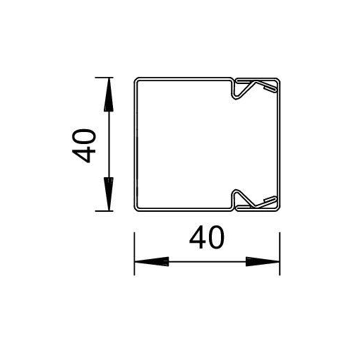 Металлический кабельный канал LKM 40x40x2000 мм (сталь,белый) (LKM40040RW)