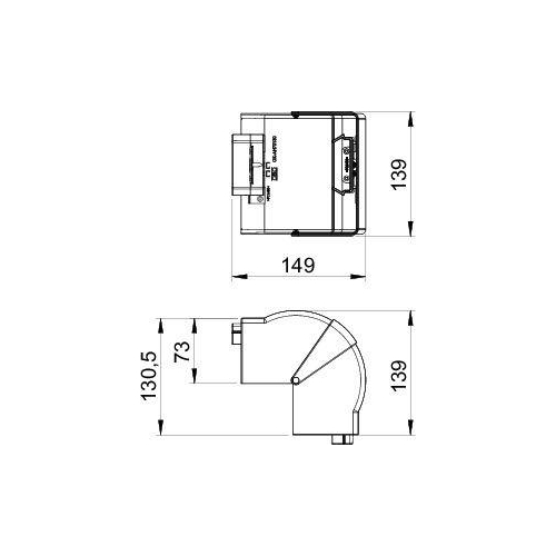Угол кабельного канала внешний Rapid 80 регулируемый 70x130 мм (ABS-пластик, белый) (GK-AH70130RW)